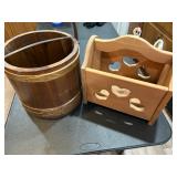 Vintage Frikin Sugar Basket and Heart Design Magazine Holder 