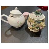 Vintage Teapot and Candy Jar 