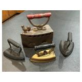 Antique Charcoal Irons and Cast Irons 