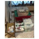 Vintage Singer Sewing Desk w/ Machine and Sewing Accessories