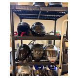 Various motorcycle helmets