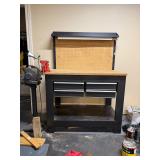 Work bench w/attached Olympia bench vise