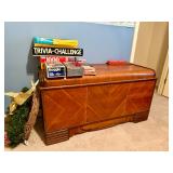 Vintage 1930s-40s maple/cedar waterfall chest