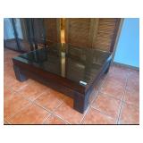 Contemporary Black Glass Top Coffee Tabl