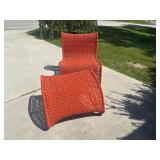 Contemporary Orange Woven Outdoor Chair