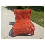 Contemporary Orange Woven Outdoor Chair