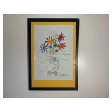 Framed Picasso Bouquet of Peace Lithogra