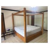 Modern four-poster king canopy bed frame