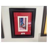 Framed whimsical artwork with red mat-Si