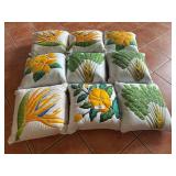 Set of 9 handmade Hawaiian-style quilted