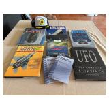 Lot of 10 aviation/UFO books and a theme