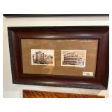 Framed sepia prints of Roman landmarks t