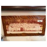 Large vintage group photo in hand-carved