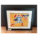 Framed cartoon artwork of Roger Ramjet,
