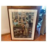 Framed colorful print of shop interior s