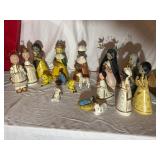 Clay Painted Nativity Set