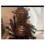 3 Grapevine Reindeer with Evergreen Acce