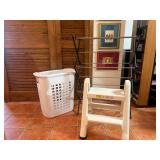 Laundry basket, drying rack, and step st