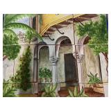 Signed Hand-Painted Tile Mural by Isabel