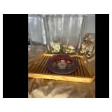 Tall glass vases with shells & decorativ