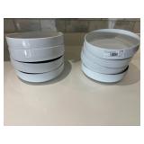 Set of 8 modern white porcelain bowls