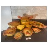 Assorted colorful Mexican pottery bowls