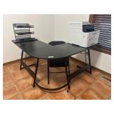 Modern Black Office Desk with folding ch