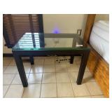 Modern Glass-Top Side Table