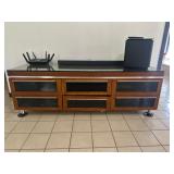 Modern Glass-Top Media Console with Stor