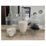 Set of 3 Apothecary Glass Jars