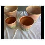 Set of 4 Large Italian Terracotta Plante