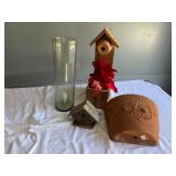 Rustic Garden Dcor Lot  Birdhouses, Vase