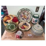 Assorted Hand-Painted Pottery Set