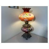 Vintage Floral Hurricane Lamp