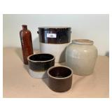 Collection of Vintage Stoneware Crocks