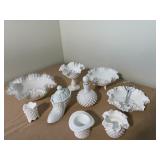 White Hobnail Milk Glass Collection