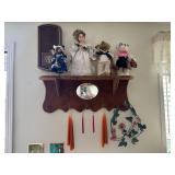 Decorative Shelf with Dolls & Bears
