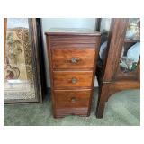Vintage Wooden Three-Drawer Cabinet