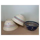 Set of Stoneware and Pottery Bowls