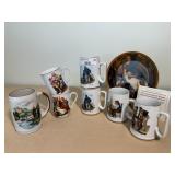 Norman Rockwell Mugs and Plate