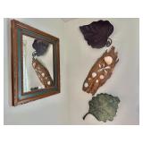 Rustic Framed Mirror & Leaf Decor