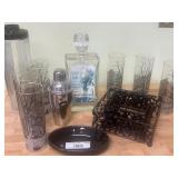 Vintage Barware Set with Tonic Bottle