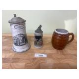 German Beer Stein Trio