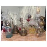 Collection of Vintage Oil Lamps
