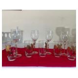 Elegant Glassware with Leaf Motif