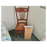 Antique Wooden Chair with Cane Seat