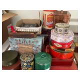 Assorted Decorative Tins Collection