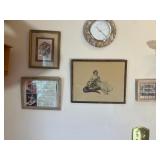 Eclectic Wall Art and Clock