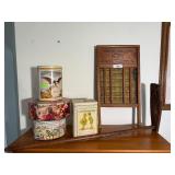 Vintage Washboard and Tin Set