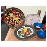 Decorative Ceramic Trays and Metal Bow